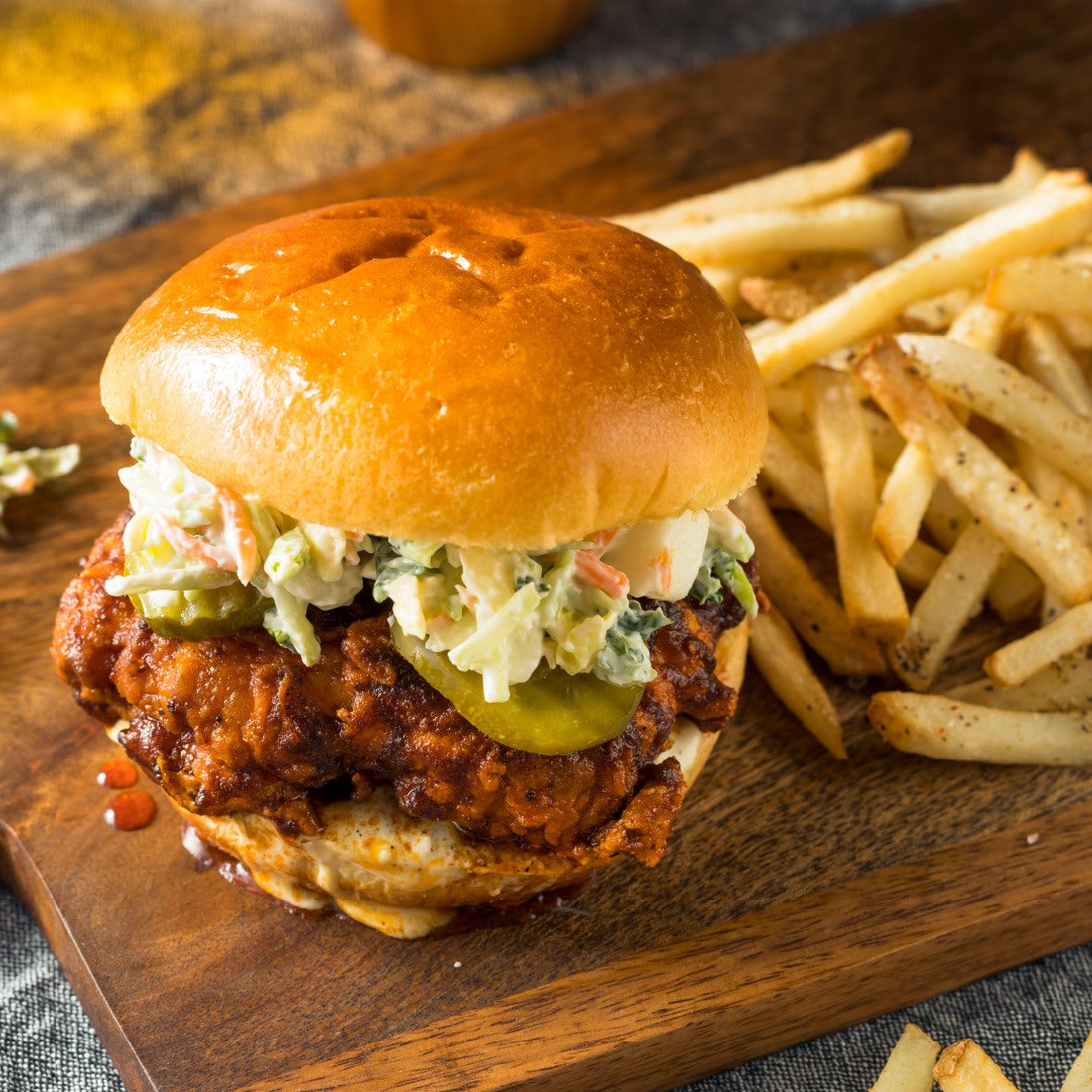 Fried Chicken Hummus Sandwich