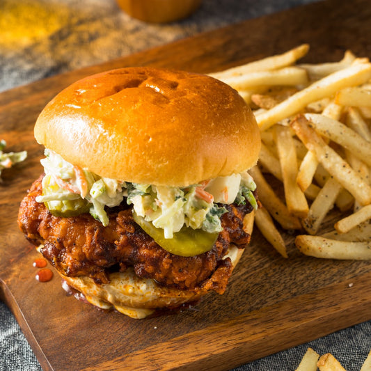 Fried Chicken Hummus Sandwich