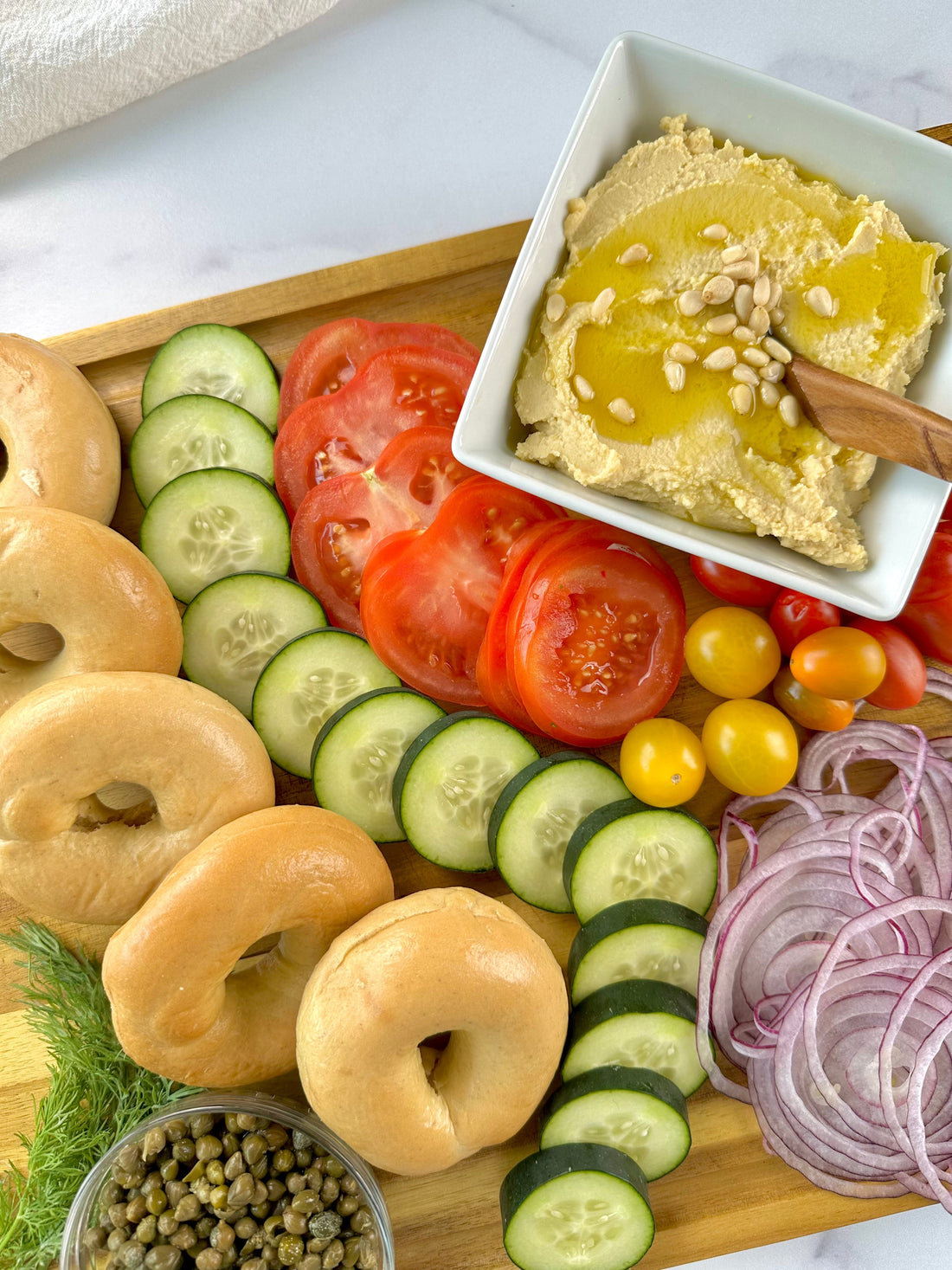 Mediterranean Breakfast Bagel Board