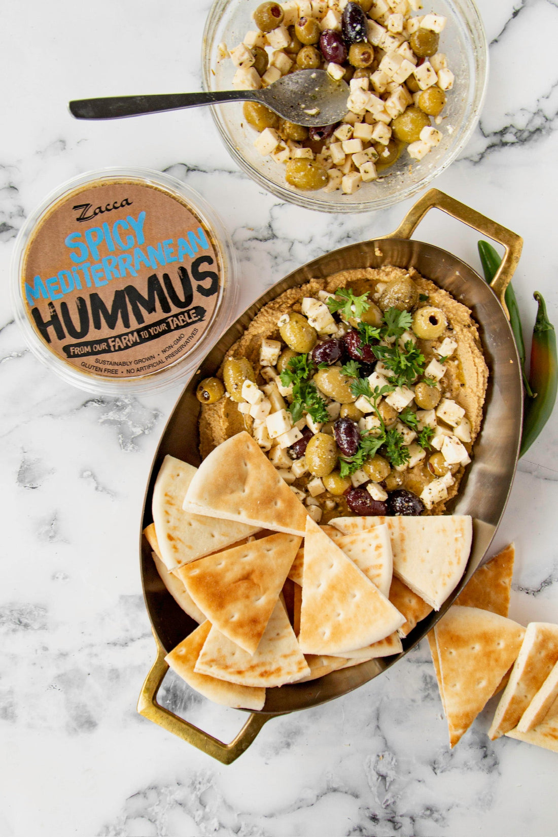 Loaded Spicy Mediterranean Hummus