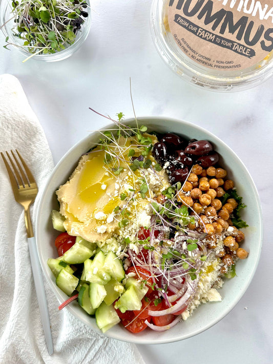 Spring Detox Hummus Bowl with Microgreens