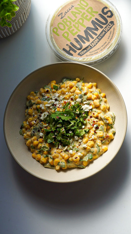 Poblano Pepper Hummus Corn Dip