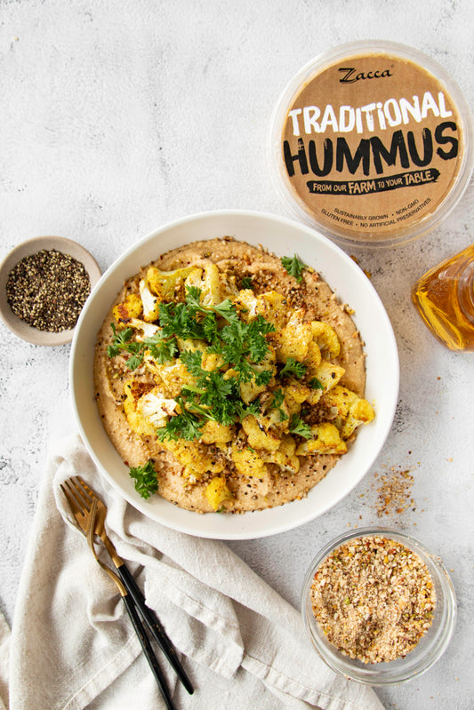 Curried Cauliflower Hummus Bowl